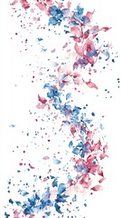 Fototapeta premium Delicate watercolor countdown numbers and confetti cannons