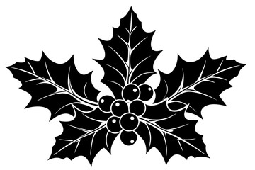 Christmas Mistletoe and Holly Berry Icon, Holly Berry silhouette	