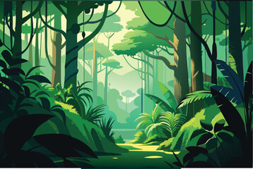 jungle background for video vector illustration 