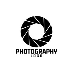 A photography logo giving a sense of photography by using different camera elements