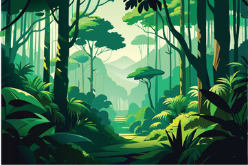 jungle background for video vector illustration 
