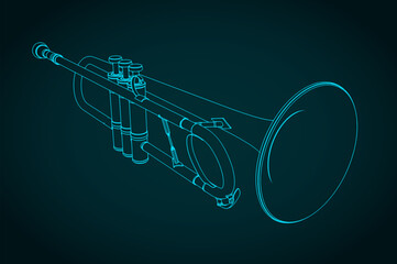 Crookless trumpet illustration