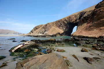 Lost in the beauty of the Patitos Beach &ndash; Huarmey  Peru. Where every step feels like a new beginning