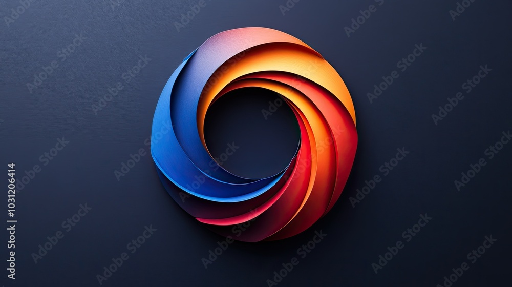 Poster abstract spiral design with vibrant color gradient
