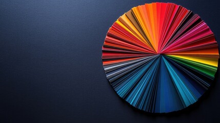 Obraz premium Vibrant Spectrum of Color Swatches on Dark Background