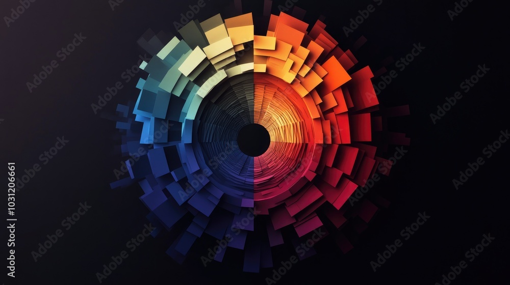 Poster colorful abstract pattern in circular design