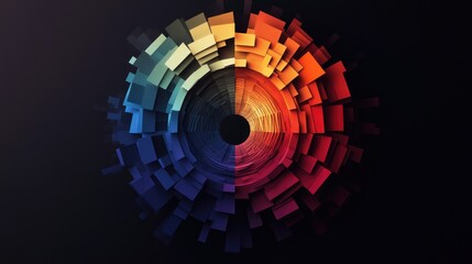 Colorful Abstract Pattern in Circular Design