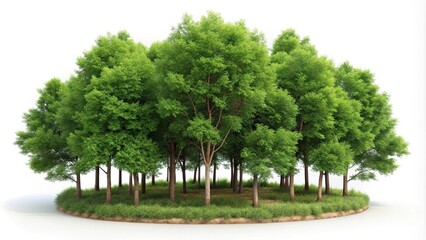 Obraz premium Isolated small forest on white background with clippings path