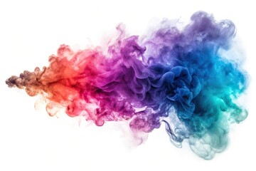Isolated smoke effects on a white background panorama