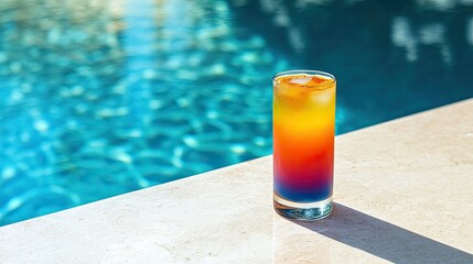 Colorful Cocktail by the Poolside in Sunshine
