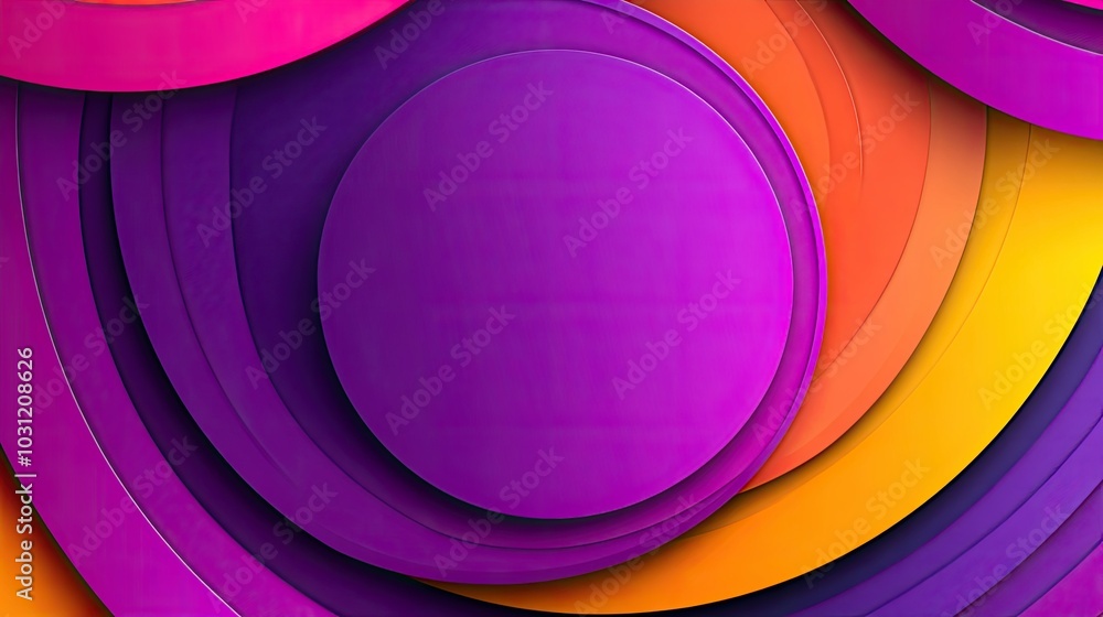 Poster vibrant circular color layers on abstract background