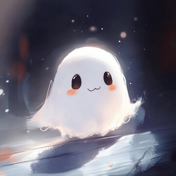cute ghost illustration digital painting