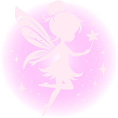 Pink glowing cute fairy