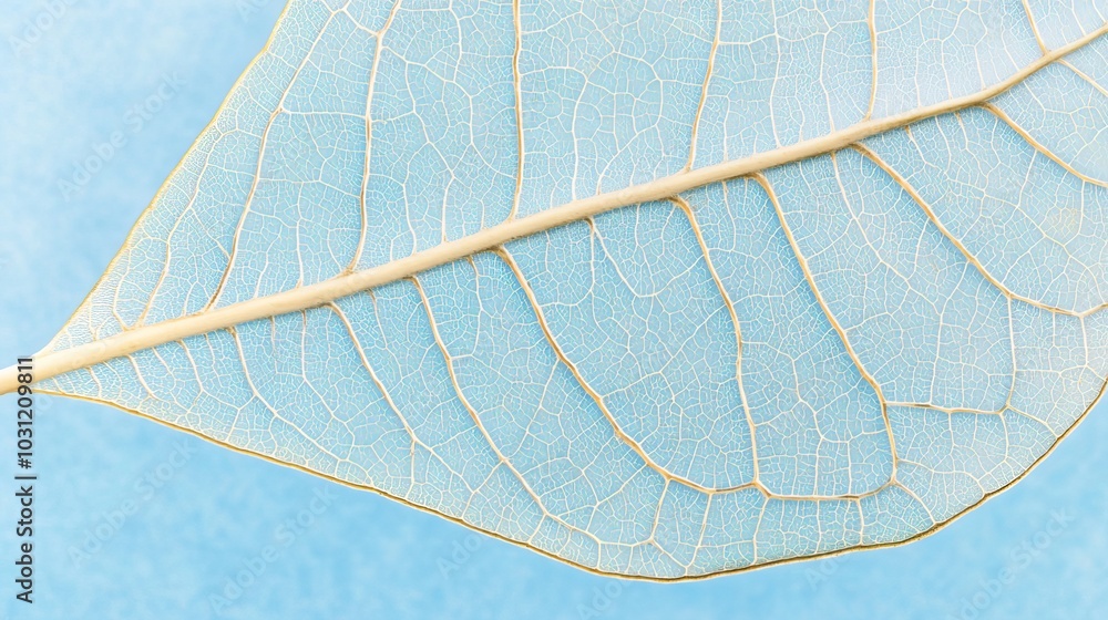 Poster close-up macro view of blue leaves revealing intricate textures, unique vein patterns. this backgrou