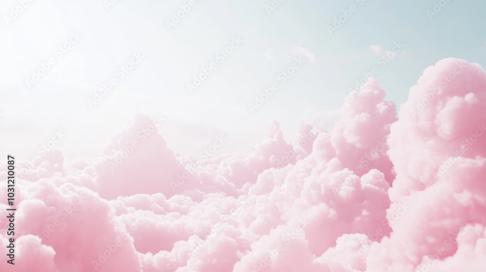 Aufkleber a captivating display of pink hues in the clouds at sunset, creating a serene and enchanting atmosph