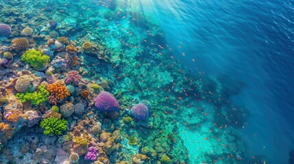 Naklejka premium Vibrant Coral Reef Underwater Exploration