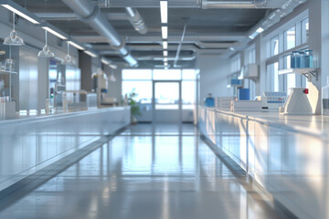 Obraz premium Laboratory workplace interior with blurred background