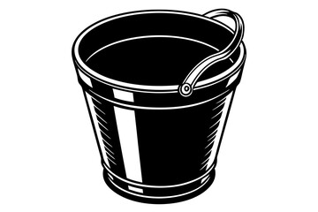  Beautiful plastic black bucket vector art illustration