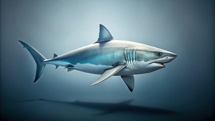 Fototapeta premium Large shark side view minimalist