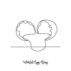 One continuous line drawing of Egg Day vector illustration. Egg Day in simple linear concept vector design. Animal and egg design concept for celebrate about benefit consumption egg for body healthy.