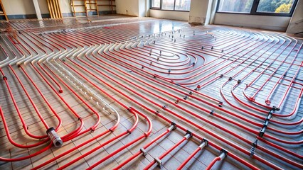 Layout of pipes for hydronic underfloor heating