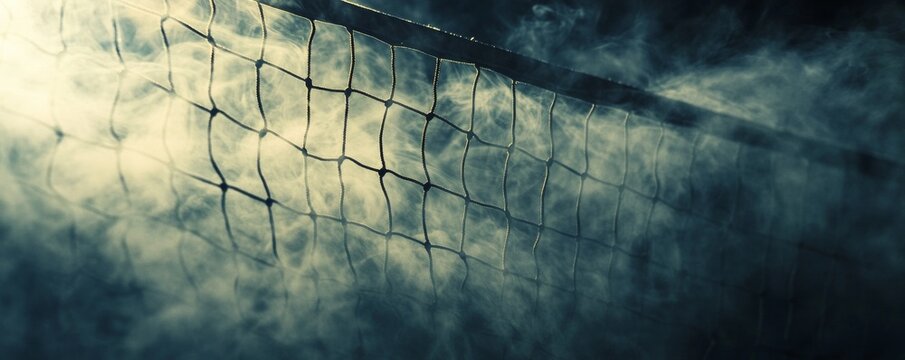 volleyball net with misty background