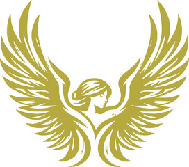 Divine Angel Wings vector. Elegant Spiritual Design