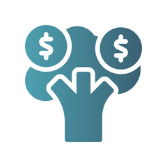 business growth icon flat gradient icon