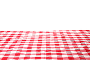 Tablecloth with checkered pattern isolated on white