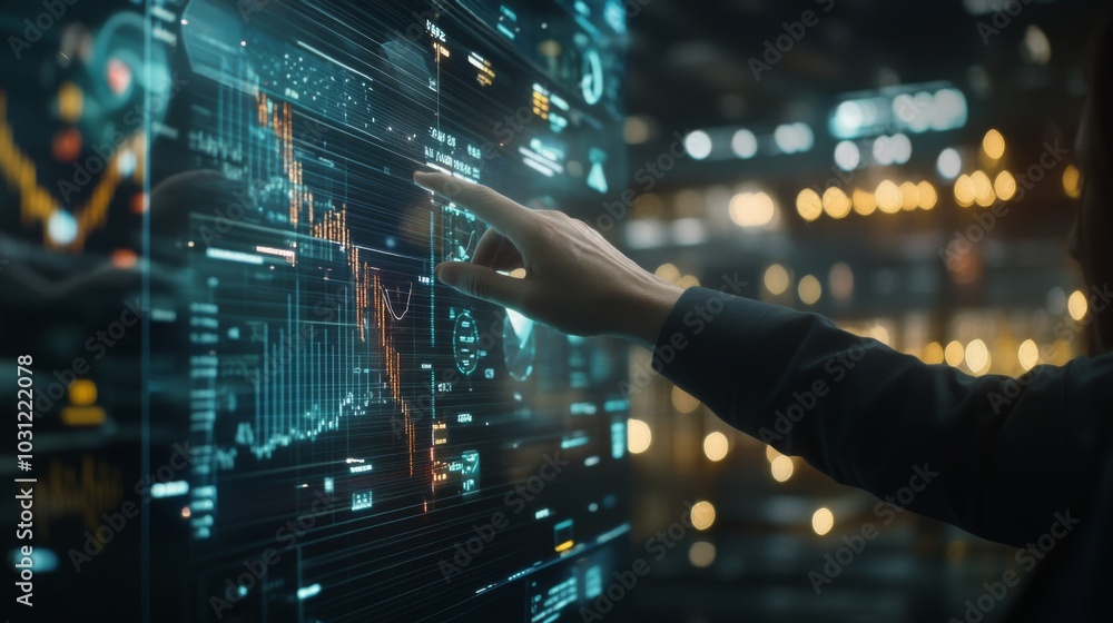 Aufkleber High-Tech Data Analysis on Digital Interface