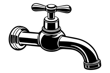 Tap on white background. vector art illustration