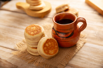 Gorditas de Nata. Cream Gorditas, Mexican street snack, is an easy recipe made with wheat flour, cream, sugar and cinnamon, sweet bread similar in shape to an English muffin, eaten as a dessert.
