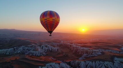 Obraz premium Breathtaking Hot Air Balloon Ride at Sunrise