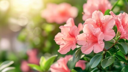 Obraz premium Soft Pink Azalea Blooms in Natural Light