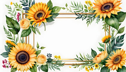 frame of yellow flowers