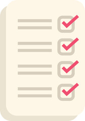 Checklist with check marks, task completed, to do list icon, vector illustration in flat design