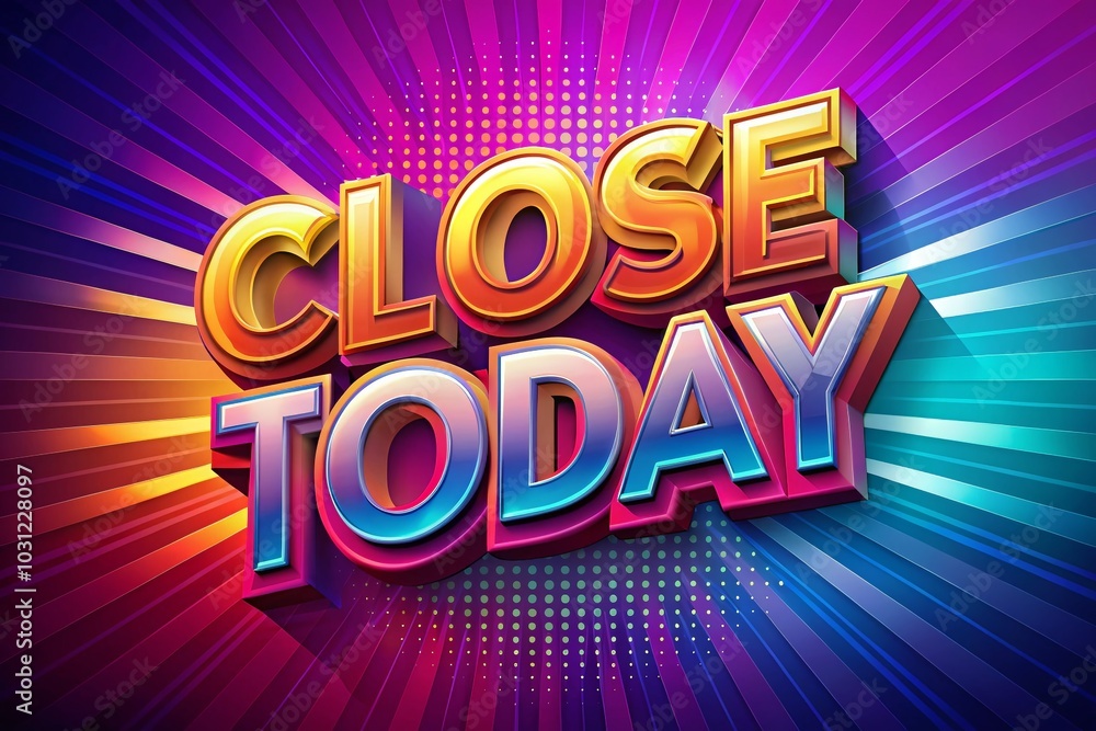 Poster 3D Text Effect Close Today - Editable High Dynamic Range Graphic Design