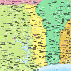 Naklejka premium Simple political map of Togo