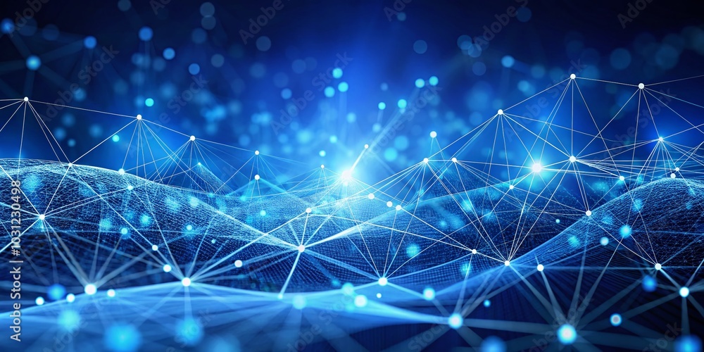Aufkleber abstract blue background with motion and connection for future technology innovation