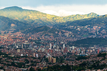 Medellín's Skyline with Mountain Backdrop