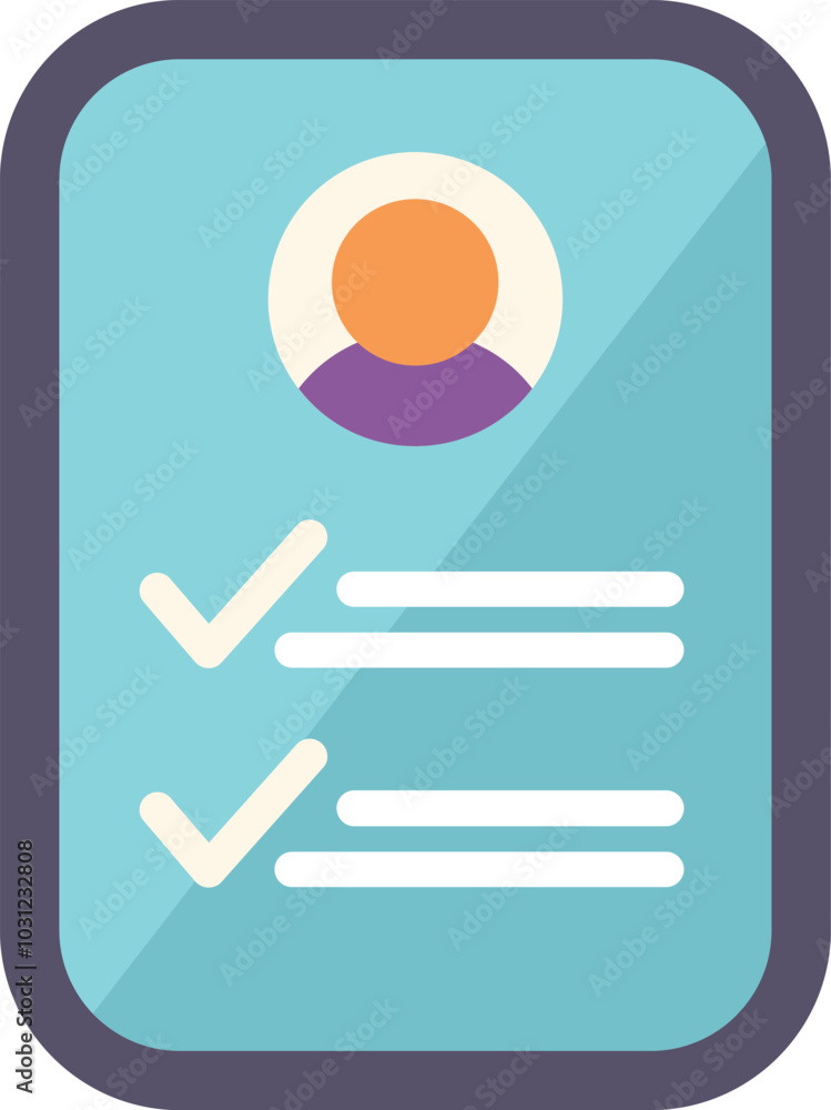 Poster smartphone is showing customer profile with check marks on screen indicating verification of identif