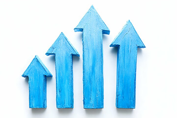Blue Wooden Arrows Pointing Upwards Illustration