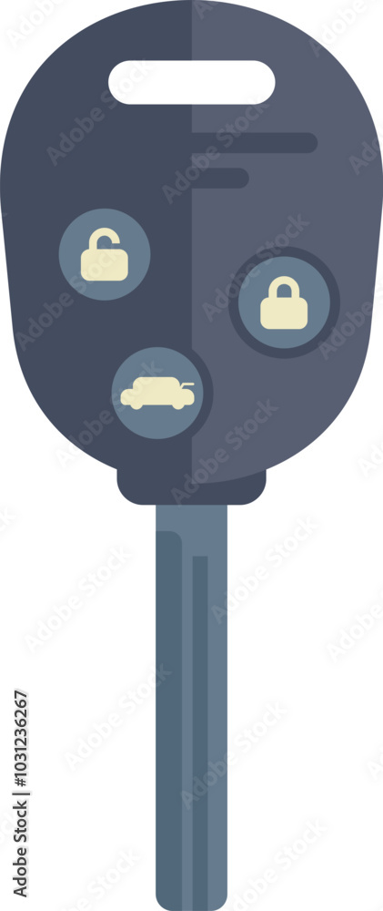 Poster wireless car key with buttons for locking, unlocking and opening the trunk