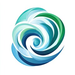 Abstract Swirling Pattern in Blue, Green, and White Hues
