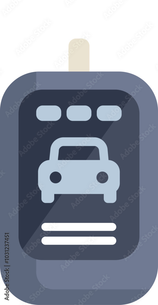 Poster modern car key is unlocking a vehicle using wireless technology and providing access control feature