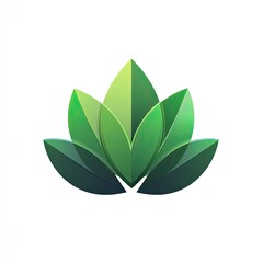 Naklejka premium Stylized green leaves forming a flower shape