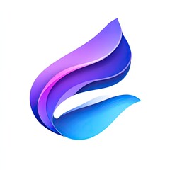 Abstract Curved Shape in Blue and Purple Hues