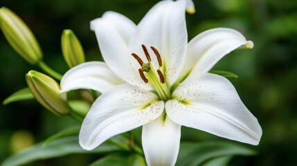 Obraz premium Elegant White Lily Blooming in Natural Setting