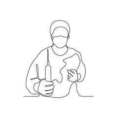 One continuous line drawing of Surgeon profession vector illustration. Surgeon profession design concept in simple continuous linear style. Dentist for educational presentation and business purpose.