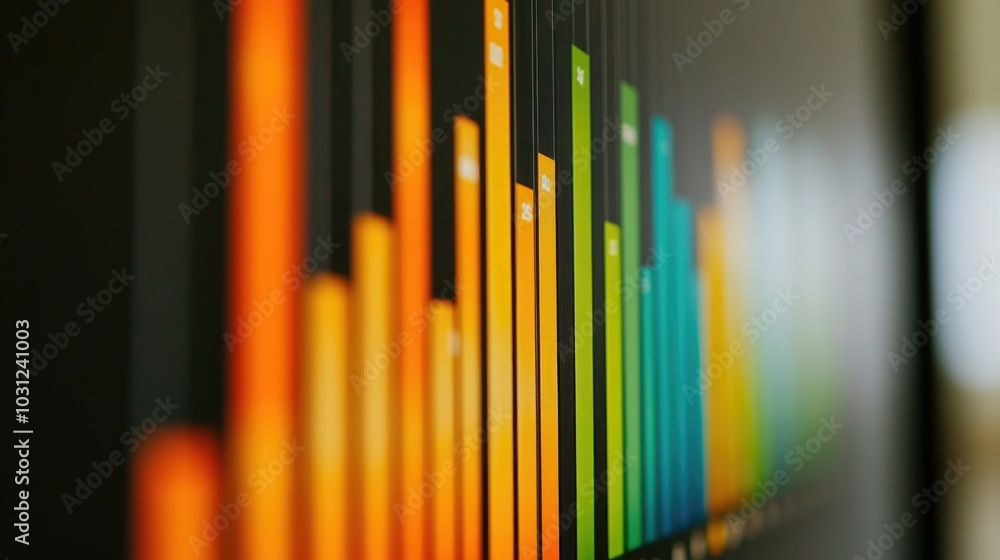 Poster colorful bar graph displaying data trends